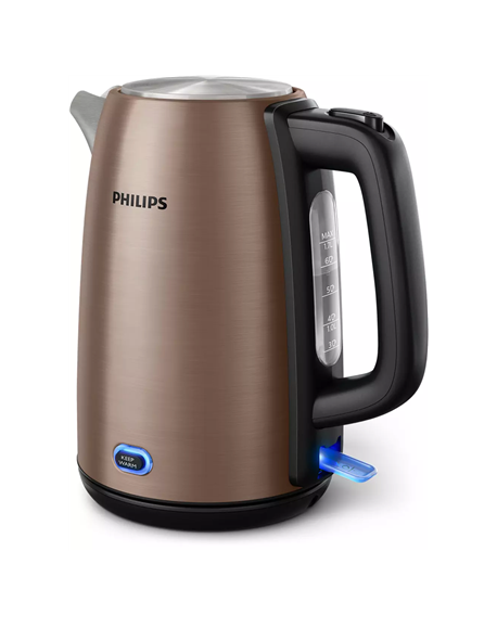 Philips Kettle HD9355/92 Viva Collection Electric, 1740-2060 W, 1.7 L, Stainless steel, 360° rotational base, Copper