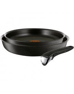 TEFAL Set of Pans L6509102 Ingenio Expertise Frying, Diameter 22/26 cm, Suitable for induction hob, Removable handle, Black