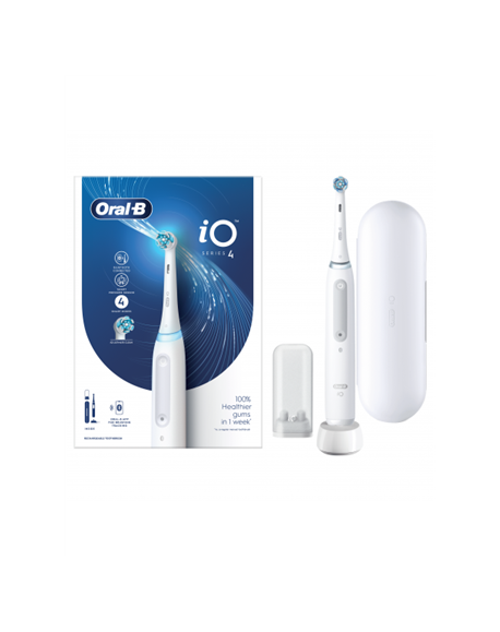 Oral-B Electric Toothbrush iOG4.1A6.1DK iO4 Rechargeable, For adults, Number of brush heads included 1, Quite White, Number of t