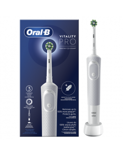 Oral-B Electric Toothbrush D103.413.3 Vitality Pro Rechargeable, For adults, Number of brush heads included 1, White, Number of 