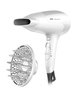 Braun Hair Dryer HD385 2000 W, Number of temperature settings 3, Ionic function, Diffuser nozzle, White