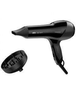 Braun Hair Dryer HD785 Satin Hair 7 SensoDryer 2000 W, Number of temperature settings 4, Ionic function, Diffuser nozzle, Black