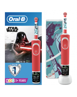 Oral-B Electric Toothbrush D100 Star Wars Rechargeable, For kids, Number of teeth brushing modes 2, Red
