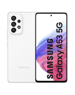 Samsung Galaxy A53 A536 Awesome White, 6.5 ", Super AMOLED, 1080 x 2400, Exynos 1280, Internal RAM 6 GB, 128 GB, MicroSDXC, Dual SIM, Nano-SIM, 3G, 4G, 5G, Main camera 64+12+5+5 MP, Secondary camera 32 MP, Android, 12, 5000 mAh