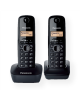 Panasonic Cordless KX-TG1612FXH Black, Caller ID, Wireless connection, Phonebook capacity 50 entries, Built-in display, Conference call