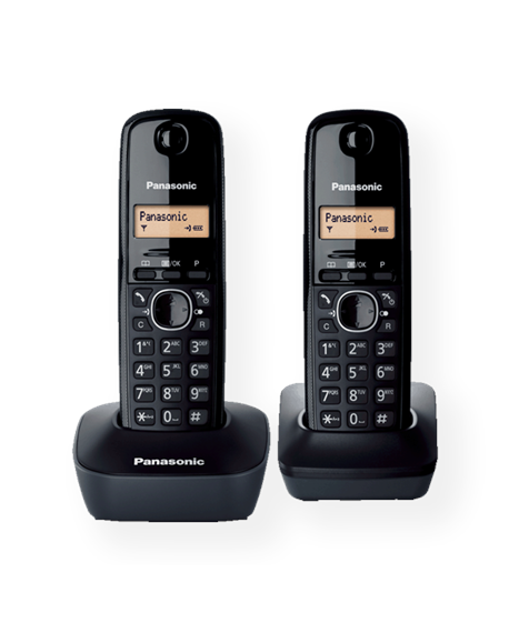 Panasonic Cordless KX-TG1612FXH Black, Caller ID, Wireless connection, Phonebook capacity 50 entries, Built-in display, Conferen