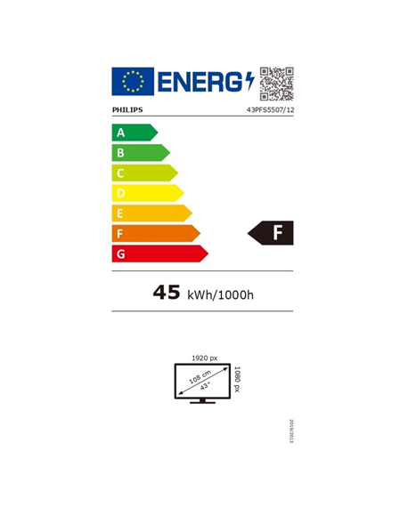 Philips LED Full HD TV 43PFS5507/12 43" (108 cm), 1920 x 1080, Black
