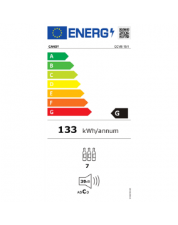 Candy Wine Cooler CCVB 15/1 Energy efficiency class G, Built-in, Bottles capacity 7, Black