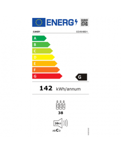 Candy Wine Cooler CCVB 60D/1 Energy efficiency class G, Free standing, Bottles capacity 38, Black