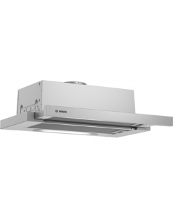 Bosch Hood DFT63AC50 Series 4 Telescopic, Energy efficiency class D, Width 60 cm, 368 m³/h, Mechanical, Silver, LED