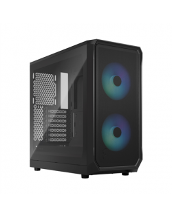 Fractal Design Focus 2 RGB Black TG Clear Tint, Midi Tower, Power supply included No