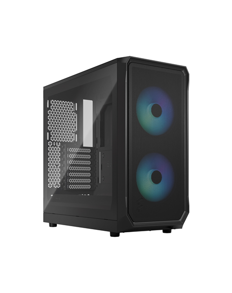 Fractal Design Focus 2 RGB Black TG Clear Tint, Midi Tower, Power supply included No