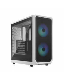 Fractal Design Focus 2 RGB White TG Clear Tint, Midi Tower, Power supply included No