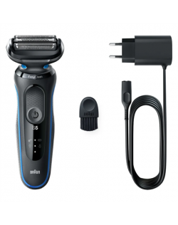 Braun Shaver 51-B1000s Operating time (max) 50 min, Wet & Dry, Black/Blue