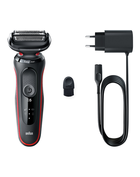 Braun Shaver 51-R1000s Operating time (max) 50 min, Wet & Dry, Black/Red