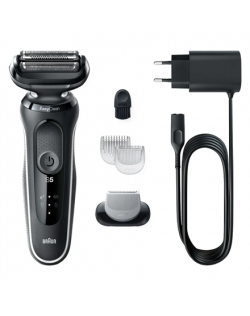 Braun Shaver 51-W1600s Operating time (max) 50 min, Wet & Dry, Black/White