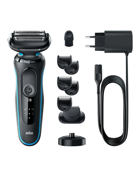 Braun Shaver 51-M4500cs Operating time (max) 50 min, Wet & Dry, Black/Blue