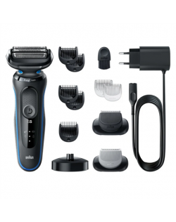 Braun Shaver 51-B4650cs Operating time (max) 50 min, Wet & Dry, Black/Blue