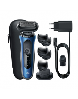 Braun Shaver 61-B1500s Operating time (max) 50 min, Wet & Dry, Blue/Black