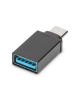 Digitus USB Type-C adapter, type C to A M/F, 3A, 5GB, 3.0 Version AK-300506-000-S Black, Jack USB A, Plug USB C