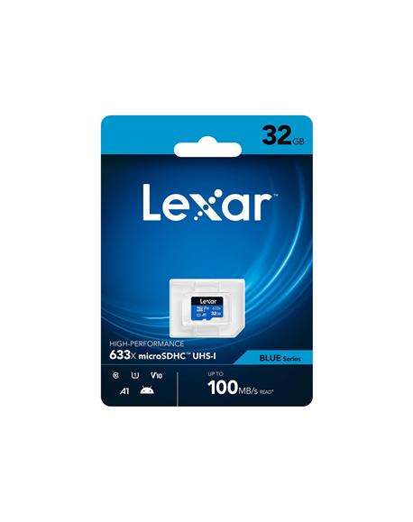 Lexar 64GB High-Performance 633x microSDHC UHS-I, up to 100MB/s read 20MB/s write