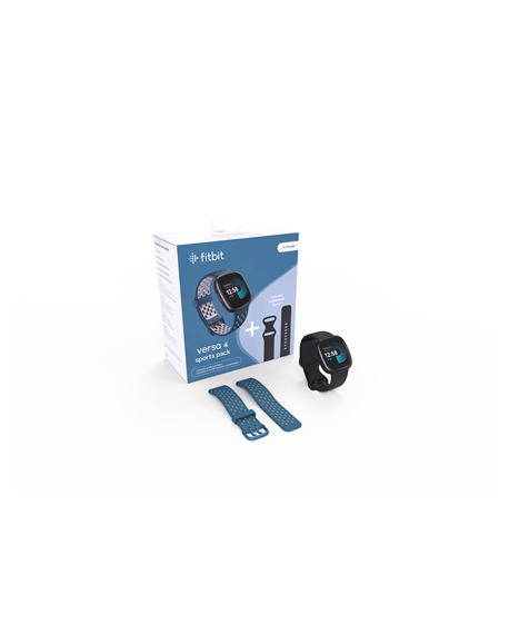 Fitbit Smart watch (EU Bundle) Versa 4 NFC, GPS (satellite), AMOLED, Touchscreen, Heart rate monitor, Activity monitoring 24/7, 