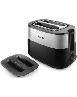 Philips Toaster HD2517/90 Daily Collection Power 830 W, Number of slots 2, Housing material Plastic, Black/Stainless Steel