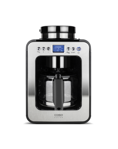 Caso Design Compact Coffee Maker with Grinder Manual, 600 W, Black/Stainless steel