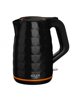 Adler Kettle AD 1277 Standard, Plastic, Black, 2200 W, 360° rotational base, 1.7 L