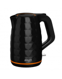 Adler Kettle AD 1277 Standard, Plastic, Black, 2200 W, 360° rotational base, 1.7 L