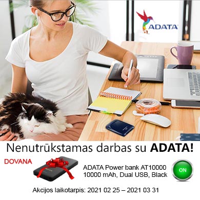 Akcijos laikotarpiu pirkite bet kurias ADATA prekes